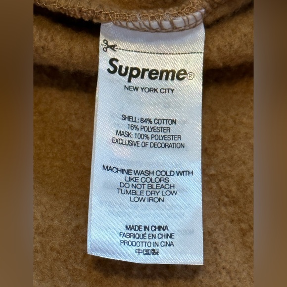 NWT SS2023 SUPREME DOUBLE HOOD FACEMASK ZIP-UP HOODIE LIGHT BROWN MEDIUM - Picture 11 of 16